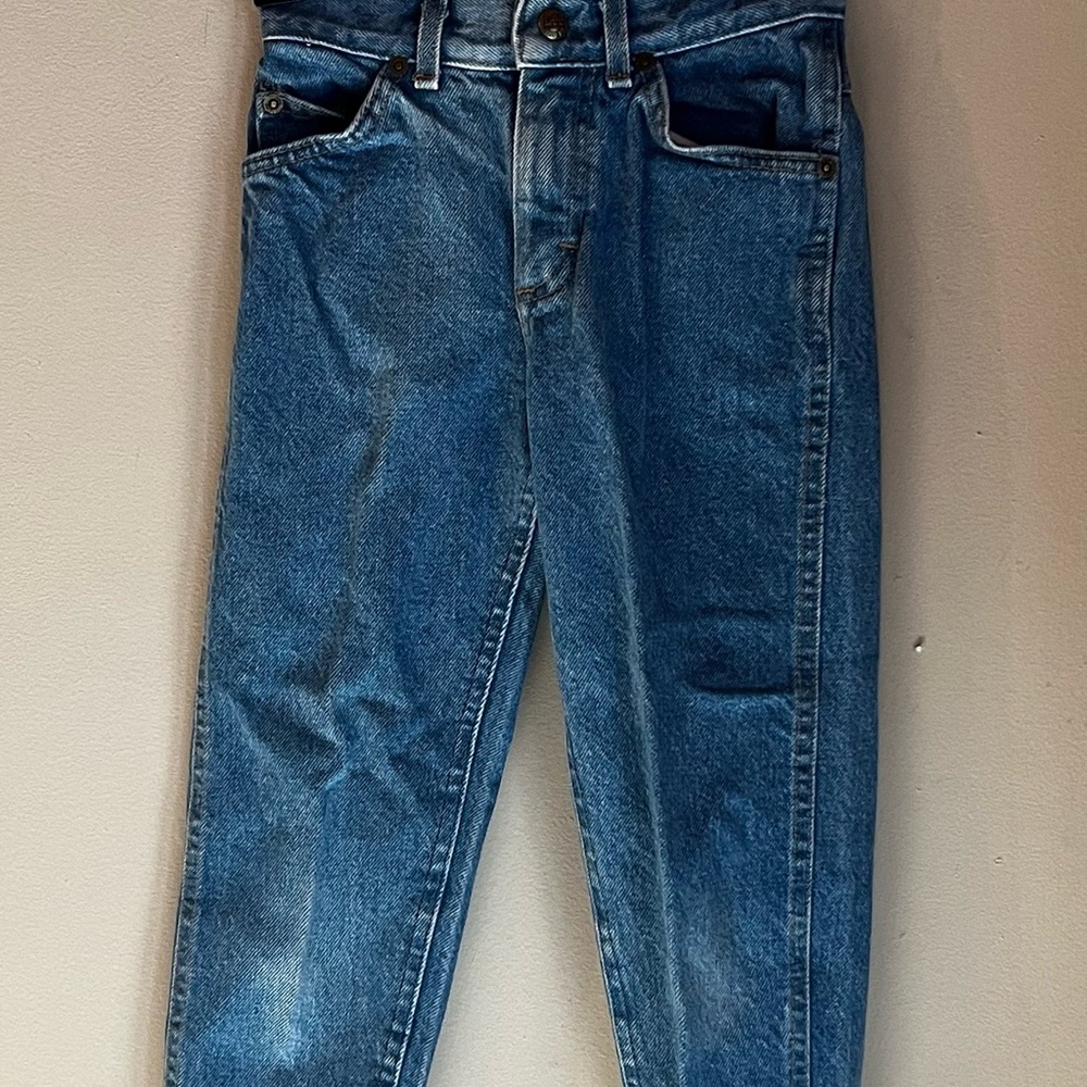 Vintage Lee Denim Fitted Leg Blue Jeans Youth Boys Size 8 Regular 80’s